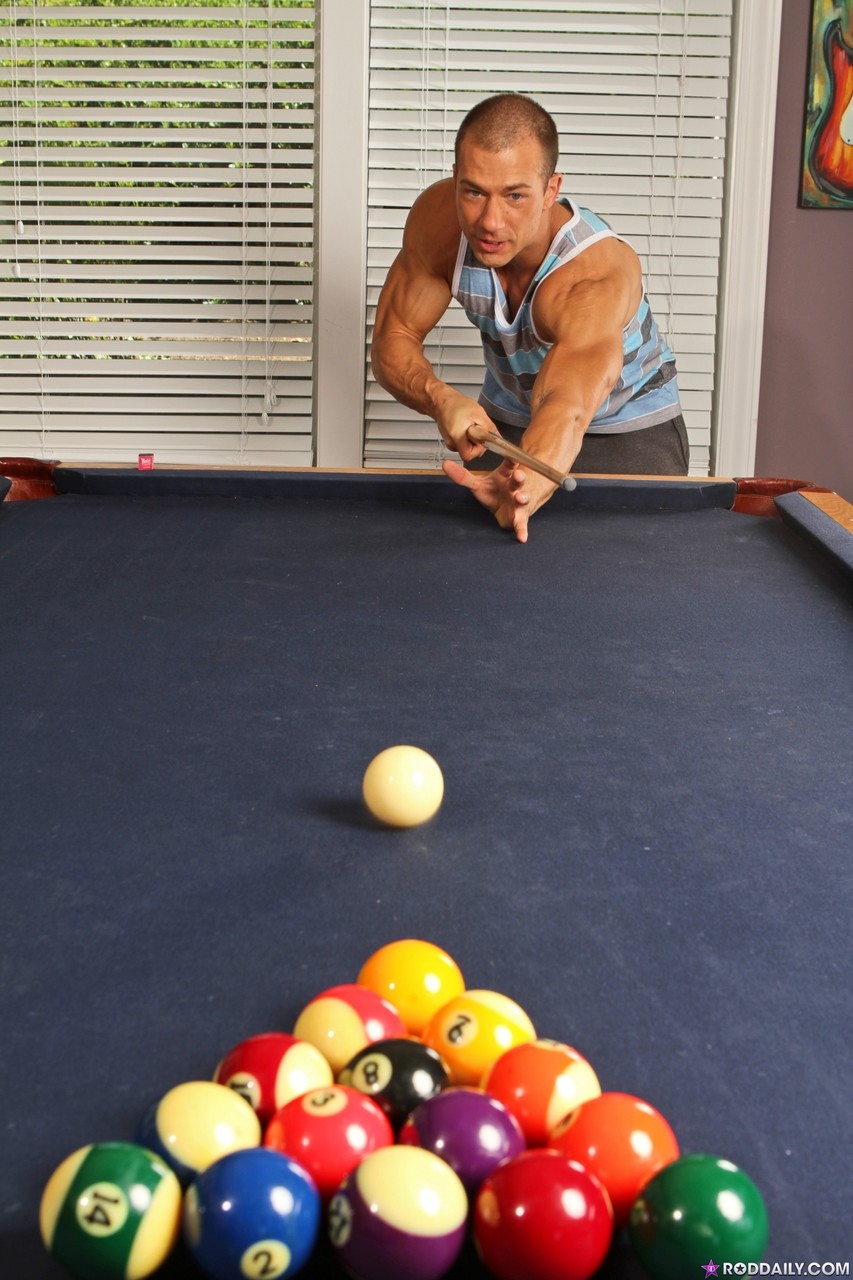 Sexy gay billiard players Rod Daily and Donny Wright fuck after a game