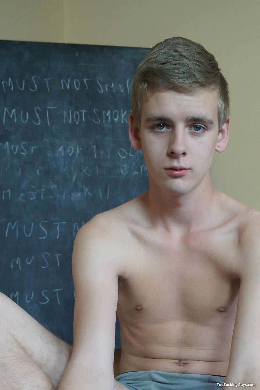 Cute student Sanchez Paolo strips naked in the classroom and chokes the monkey  