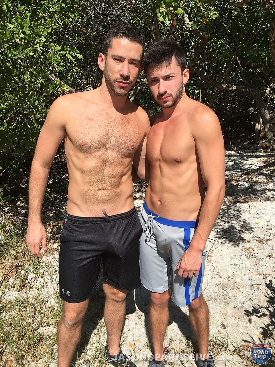 Sweet brunette gay dudes Owen Powers and Scott DeMarco bang hard outdoors