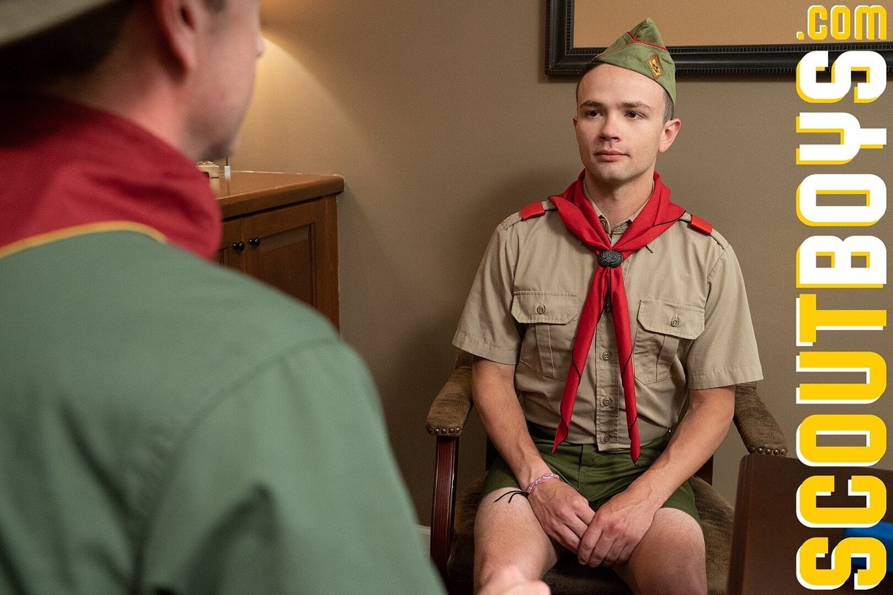 Sweet twink Scout Logan gets his anus rammed by horny Scoutmaster St Michael
