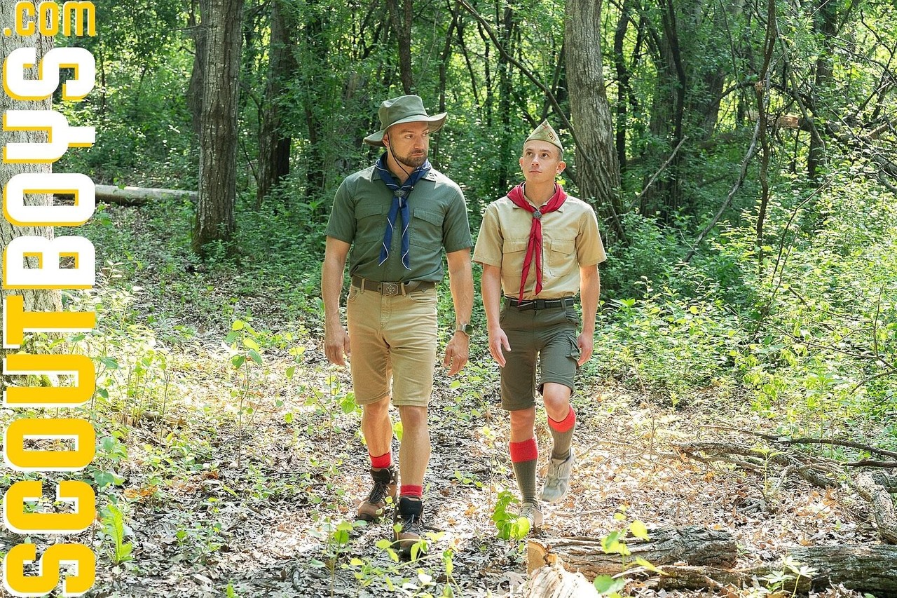 Gay scoutmaster Banner gives a hot twink a rimjob & fucks him doggystyle
