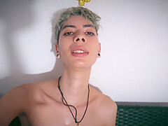 Pov Cameraman Gives A Nice Oil Handjob To A Big Dick Skinny Twink And Makes Him Cum Hard
