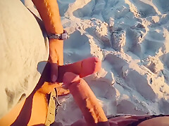 Frotting Cocks With Huge Cums In A Paradise Beach At Sunset