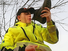Cum In Boots Solo Pissing And Jerkoff In Hi-vis Uniform