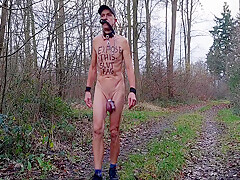 Uncut, Unmasked Slave Exposed In Penis Cage Hiking In Rain Outdoor Peeing Dirty Body Writing Bdsm Cbt 4 Min With Solo Boy And Gay Porn