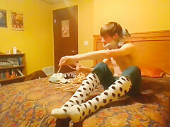 Teen Hogties Himself Fuzzy Socks Selfbondage (full Process)