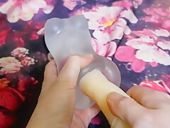 Asmr ? Playing With New Toys: Horse Dildo Inside Vagina Of Little Demon (without Music)