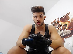 Rubber Latex Flex And Tease With My Cock Hotter Stripp