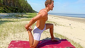 Sexy Yoga Session On Beach