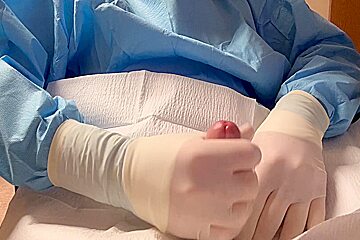 Masturbating In Surgical Latex Gloves