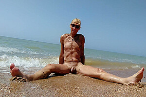 Alexa Cosmic Shemale Naked On The Beach Getting Messy With Sand And Swimming In The Sea